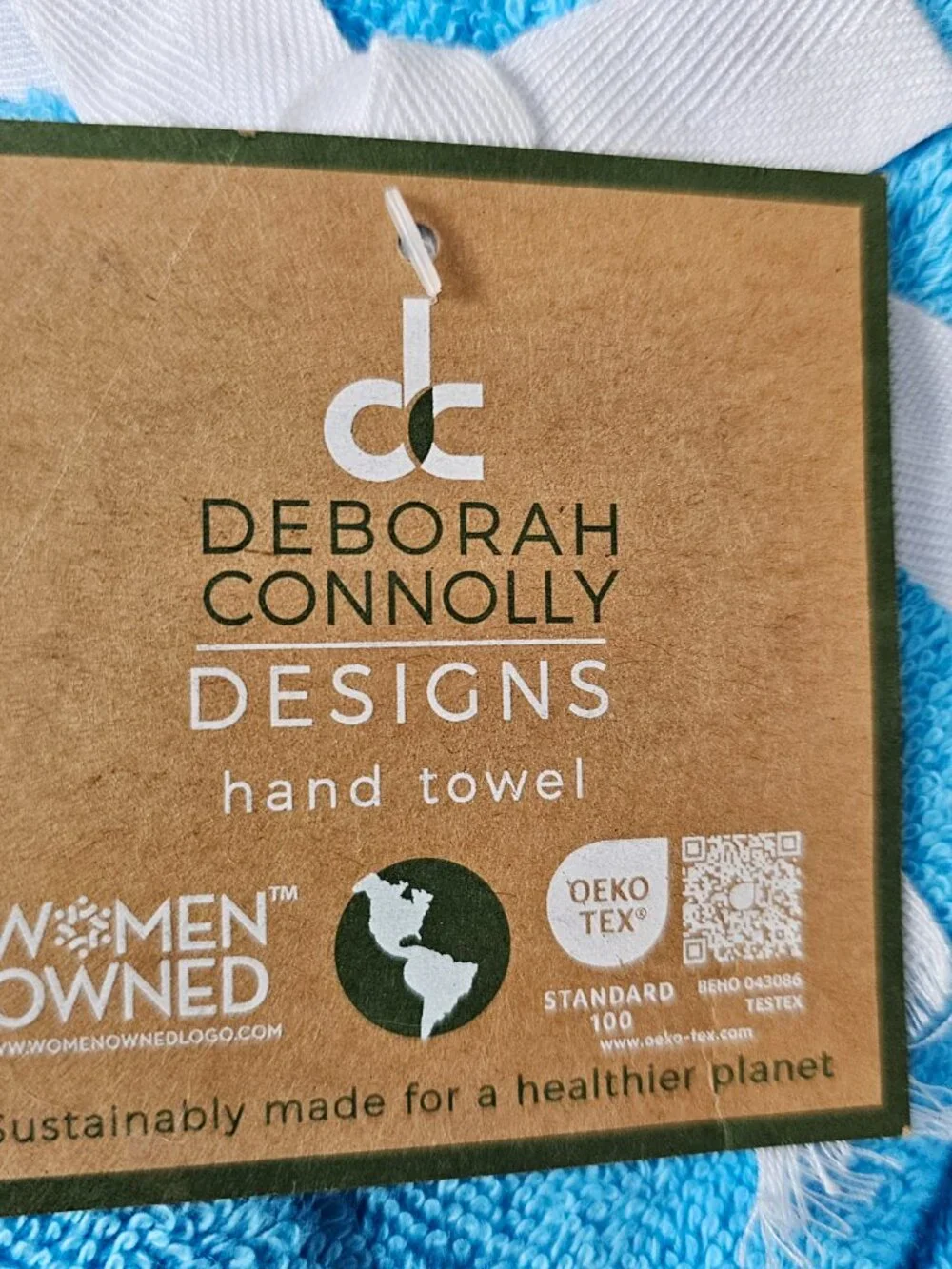 Deborah Connolly Hand Towels Blue Embroidered Star Red Plaid Watermelon New 6pc